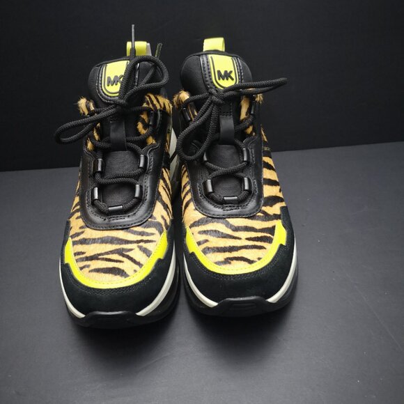Michael Michael Kors Ladies Size 8.5 Animal Print Olympia Extreme Sneakers - Picture 5 of 9